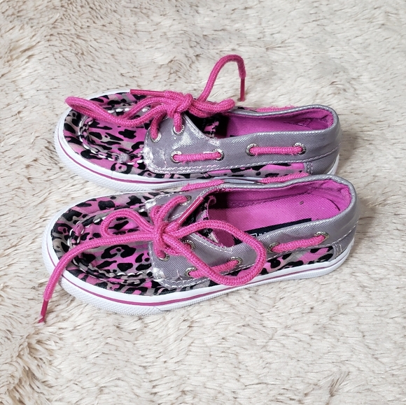 Sperry Bahama stone pink plaid leopard print shoes - Picture 6 of 8